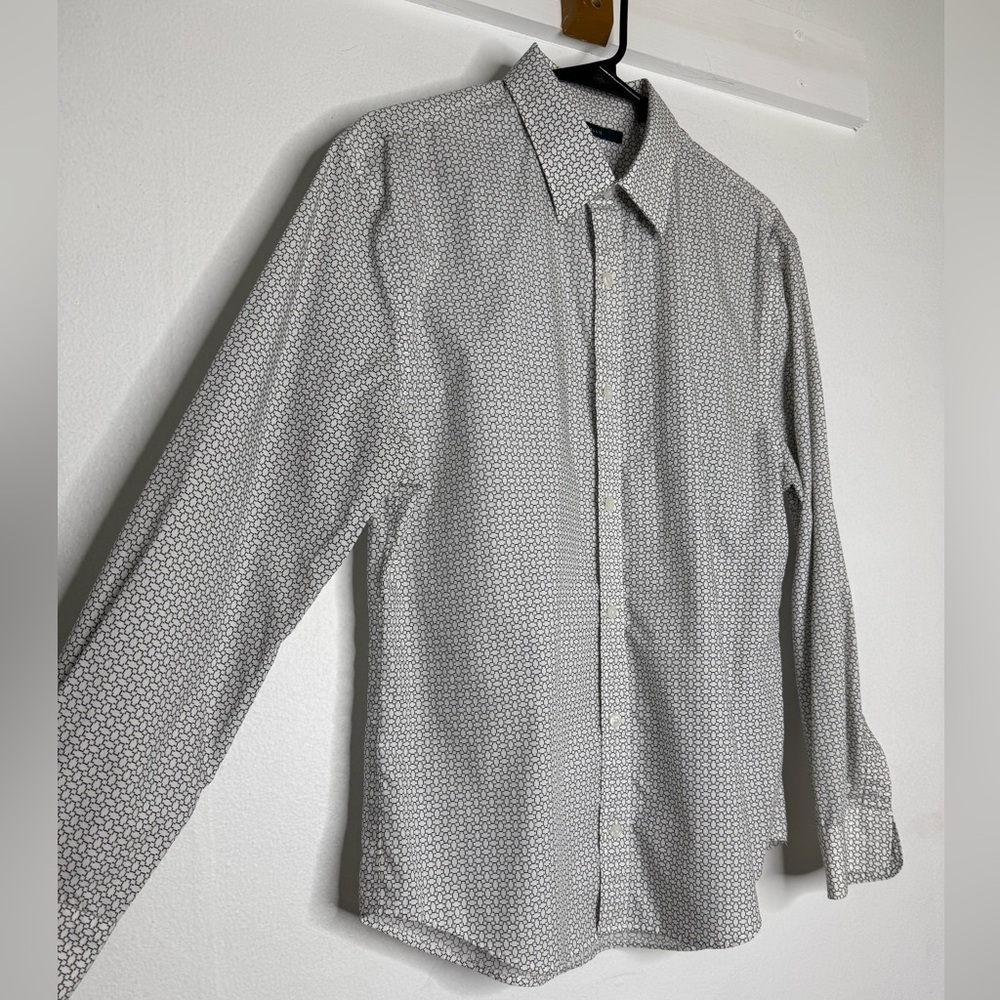 Perry Ellis Gray Geometric Dress Shirt